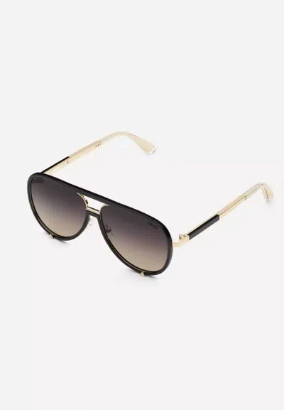 Quay Women's High Profile Sunglasses In Black Gold/smoke Taupe Polarized In Multi