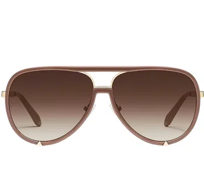 Quay High Key Twist 60mm Gradient Aviator Sunglasses In Brown