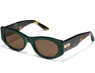 Quay Women's So What Sunglasses In Deep Green/brown In Multi