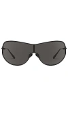 Quay Balance 51mm Shield Sunglasses In Matte Black & Smoke