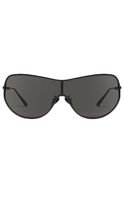 Quay X Guizio Balance Shield Sunglasses In Matte Black & Smoke