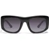 Quay X Guizio Uniform 53mm Square Sunglasses In Black/smoke