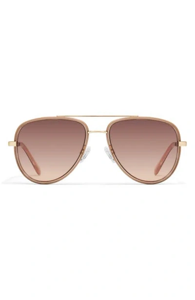 Quay X Maluma All In 52mm Mini Aviator Sunglasses In Doe/brown Fawn