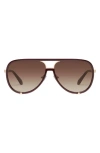 Quay X Saweetie High Profile 51mm Polarized Aviator Sunglasses In Espresso / Brown