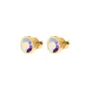 Qudo Earstuds Canino Gold In Crystal Aurora Boreale In Multi