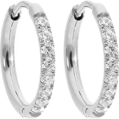 Qudo Eternity Hoop Earring In Silver