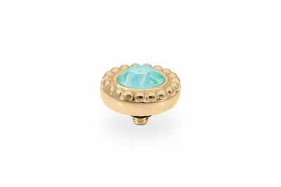 Qudo Ghiare 11mm Topper In Crystal Silky Sage Delite In Gold