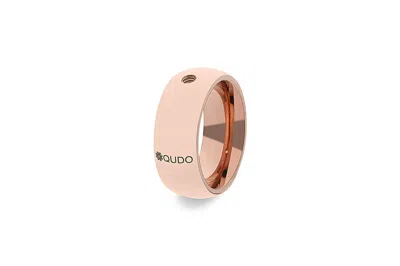 Qudo Women's Basic Big Ring In Rose Gold In Pattern