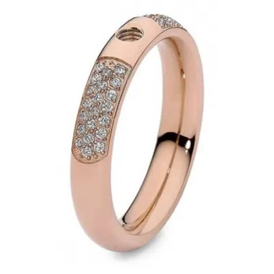 Qudo Women's Basic Deluxe Ring In Rose Gold In Pink