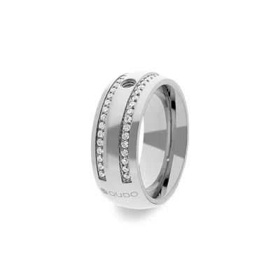 Qudo Women's Basic Lecce Ring In Silver In Transparent