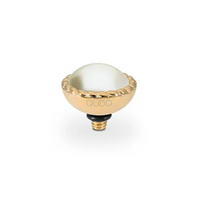 Qudo Women's Bocconi Ring Topper In Cream Pearl In Metallic