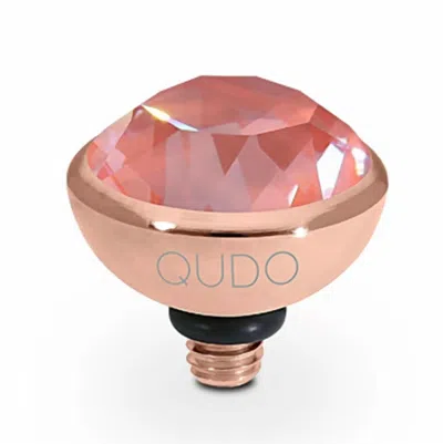 Qudo Women's Bottone 10mm Jewelry Topper In Crystal Maroon Ignite Rose Gold In Pink