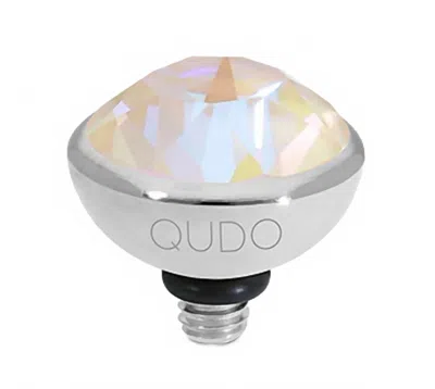 Qudo Women's Bottone 10mm Jewelry Topper In Ivory Creme Delight Silver In Metallic