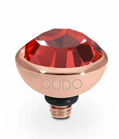 Qudo Women's Bottone 10mm Jewelry Topper In Padparadscha Rose Gold In Multi
