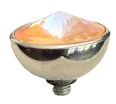 Qudo Women's Bottone 13mm Jewelry Topper In Flamingo Ignite Silver In Metallic