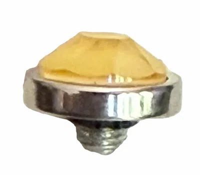 Qudo Women's Canino 9 Mm Jewelry Topper In Yellow Silver In Brown