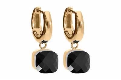 Qudo Women's Firenze Earrings In Jet In Gold