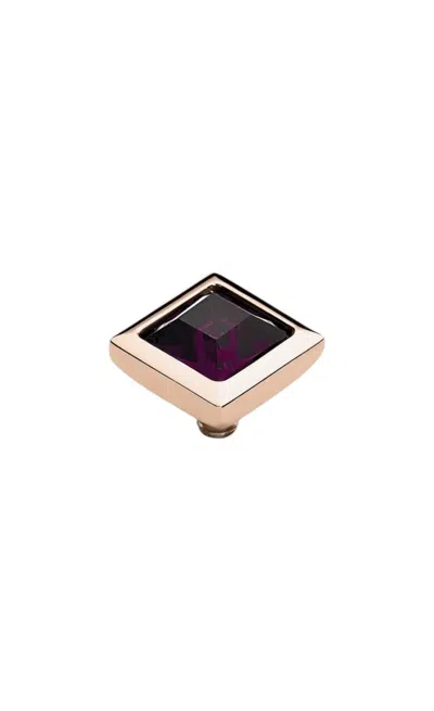 Qudo Women's Hemitite 9 Mm Jewelry Topper In Rose Gold In Multi