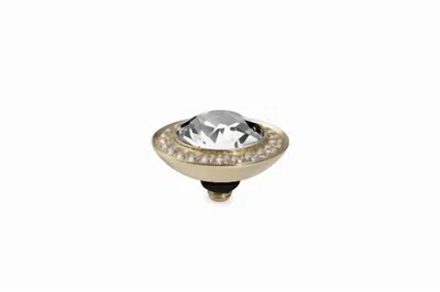 Qudo Women's Interchangeable Tondo Topper In Crystal In Gold