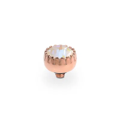 Qudo Women's London 8mm Jewekry Topper In Ivory Cream Delite /rosegold In Gold