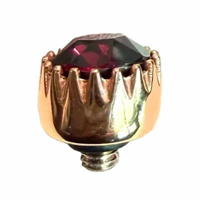 Qudo Women's London 8mm Jewelry Topper In Garnet /rosegold In Multi