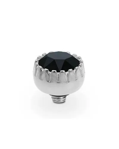 Qudo Women's London 8mm Jewelry Topper In Jet Black /silver In Metallic
