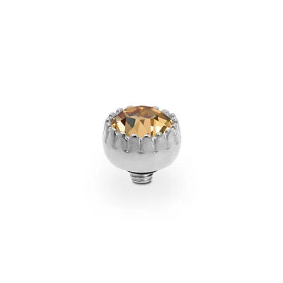 Qudo Women's London 8mm Jewelry Topper In Light Colorado Topaz /silver In Metallic
