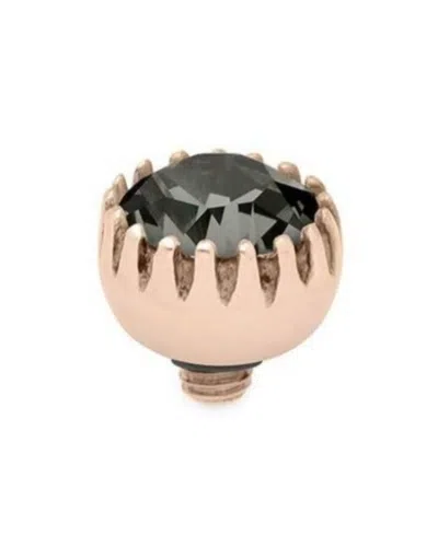 Qudo Women's London 8mm Jewelry Topper In Rosegold/black In Green
