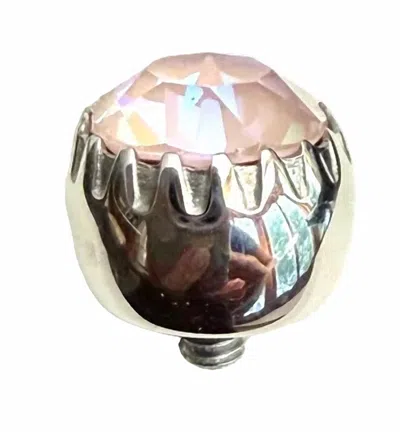 Qudo Women's London Big 10.5mm Jewelry Topper In Dusty Pink Delight Silver In Multi