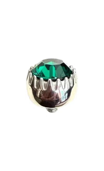 Qudo Women's London Big 10.5mm Jewelry Topper In Emerald Silver In Multi