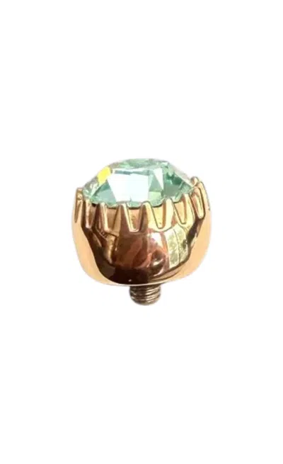 Qudo Women's London Big 10.5mm Jewelry Topper In Light Peridot Rose Gold