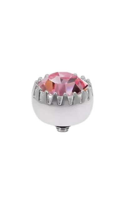 Qudo Women's London Big 10.5mm Jewelry Topper In Light Rose Silver In Pink