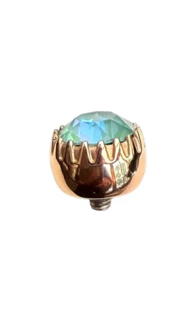 Qudo Women's London Big 10.5mm Jewelry Topper In Silky Sage Delight Rose Gold In Multi