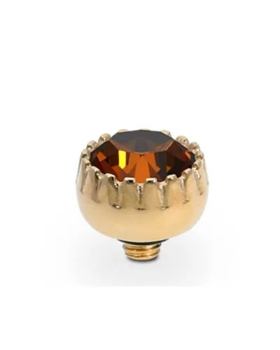 Qudo Women's London Topper 8mm In Smoked Amber Rosegold In Brown