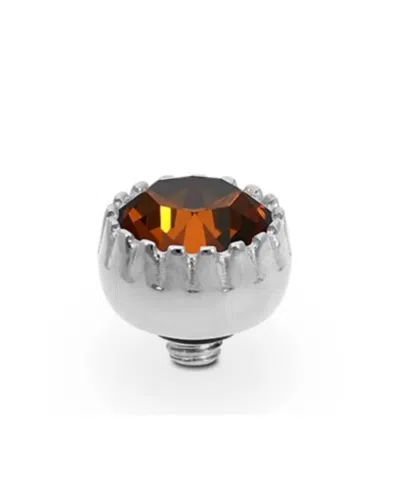 Qudo Women's London Topper 8mm In Smoked Amber Silver In Multi