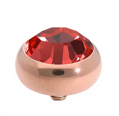 Qudo Women's Sesto 10mm Jewelry Topper In Padparadscha Rose Gold In Red