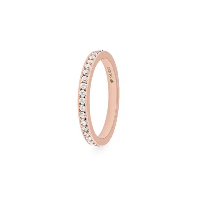 Qudo Women's Spacer Eternity Small Ring In Rose Gold In Pattern