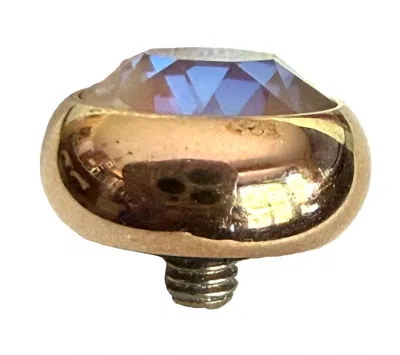 Qudo Women's Tondo 10 Mm Jewelry Topper In Ivory Creme Delight Rose Gold In Brown