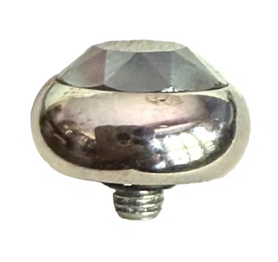 Qudo Women's Tondo 10mm Jewelry Topper In Serene Gray Delight Silver