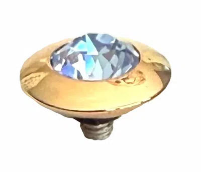 Qudo Women's Tondo 11 Mm Jewelry Topper In Baby Blue Rose Gold In Multi