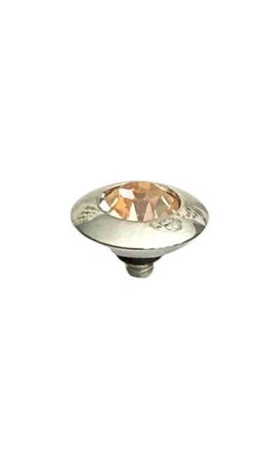 Qudo Women's Tondo 11mm Jewelry Topper In Light Amber Silver In Metallic