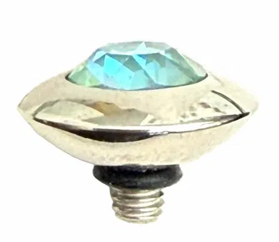 Qudo Women's Tondo 11mm Jewelry Topper In Silky Sage Delight Silver In Green