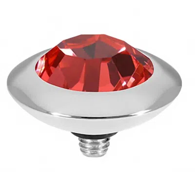 Qudo Women's Tondo 13mm Jewelry Topper In Padparadscha Silver In Orange