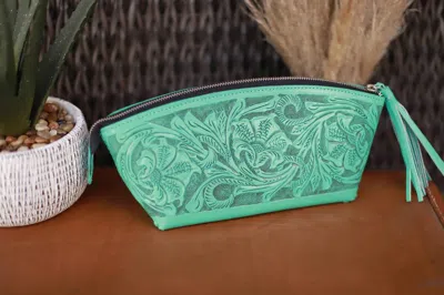 Que Chula Women's Cosmetica Chica Cosmetic Bag In Turquoise In Blue