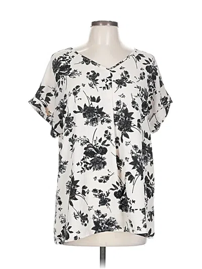 Pre-owned Quechua Short Sleeve Blouse In White