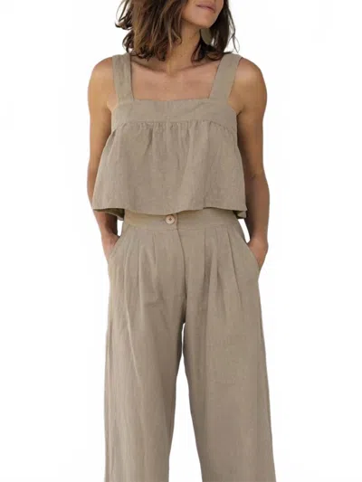 Queen Fashion Wholesale Questa Crop Top In Khaki In Brown