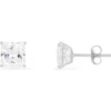 Queen Jewels 10k Gold Princess Cut Cubic Zirconia Stud Earrings In White Gold/6mm