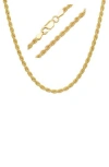 Queen Jewels 14k Yellow Gold Rope Chain Necklace In Gold