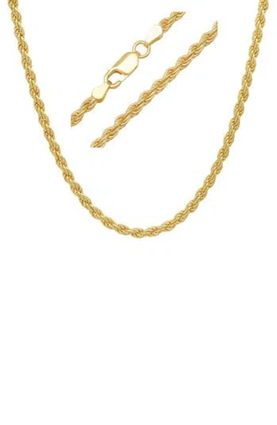Queen Jewels 14k Yellow Gold Rope Chain Necklace