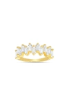 Queen Jewels Abstract Baguette Cubic Zirconia Ring In Gold